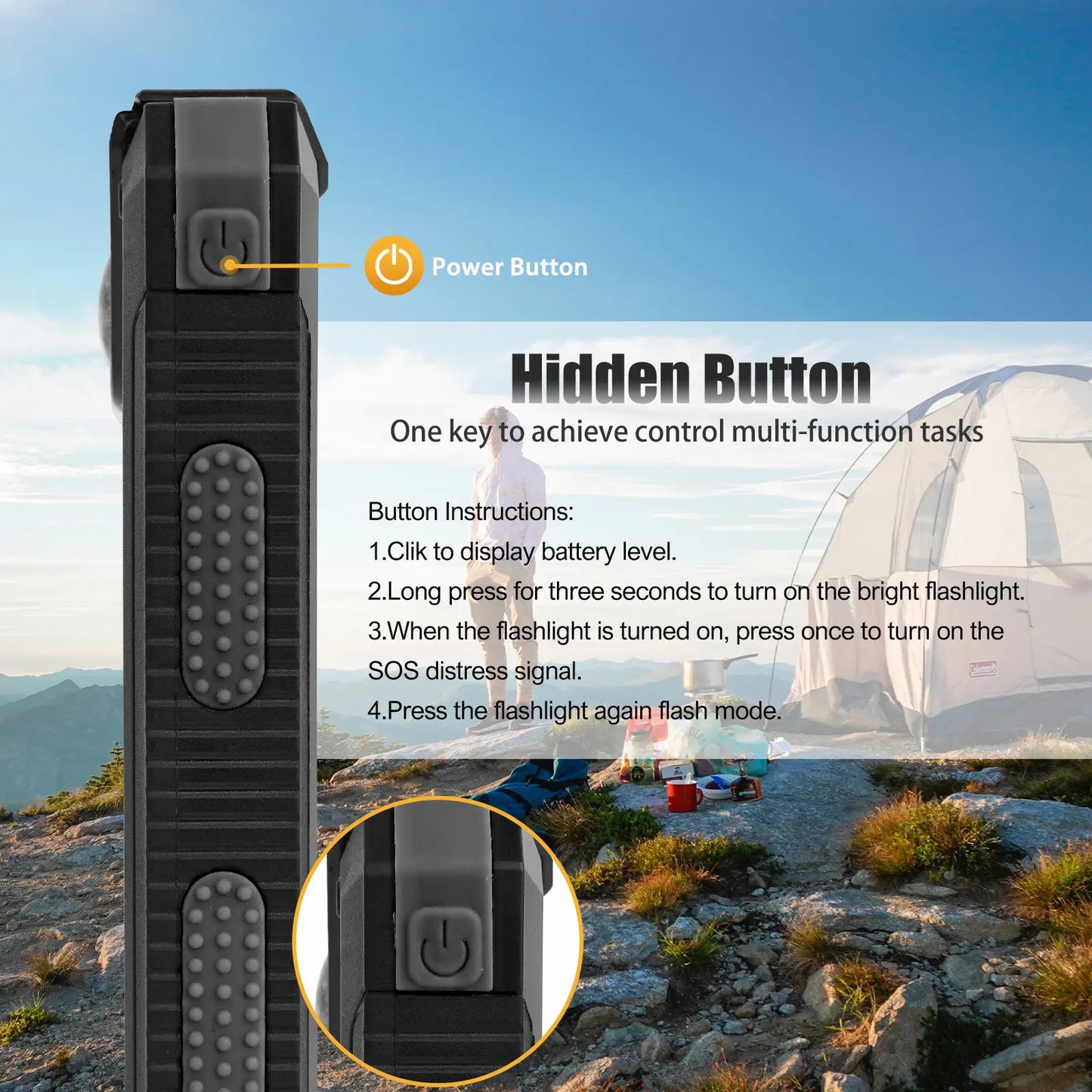 Solar Charger Power Bank 10000Mah, Built-In Super Bright Flashlight, Compass, Dual USB Output Ports Power Bank, Portable Charger for Android, Iphone, Suitable for Outdoor Camping, Suitable for Summer and Mother'S Day Gift.