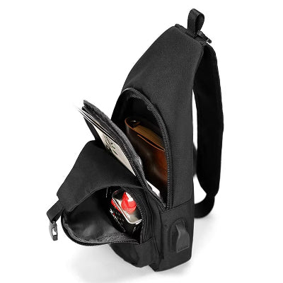 Shoulder Crossbody Sling Bag for Women Men - Sling Backpack Purse with Usb Charging Port for Adults