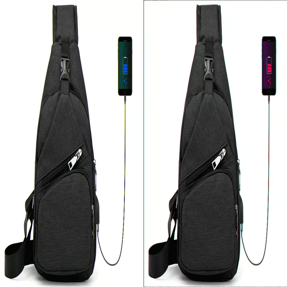 Shoulder Crossbody Sling Bag for Women Men - Sling Backpack Purse with Usb Charging Port for Adults
