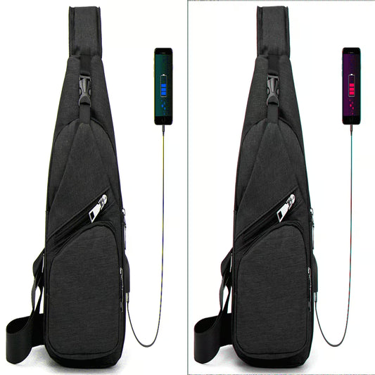 Shoulder Crossbody Sling Bag for Women Men - Sling Backpack Purse with Usb Charging Port for Adults